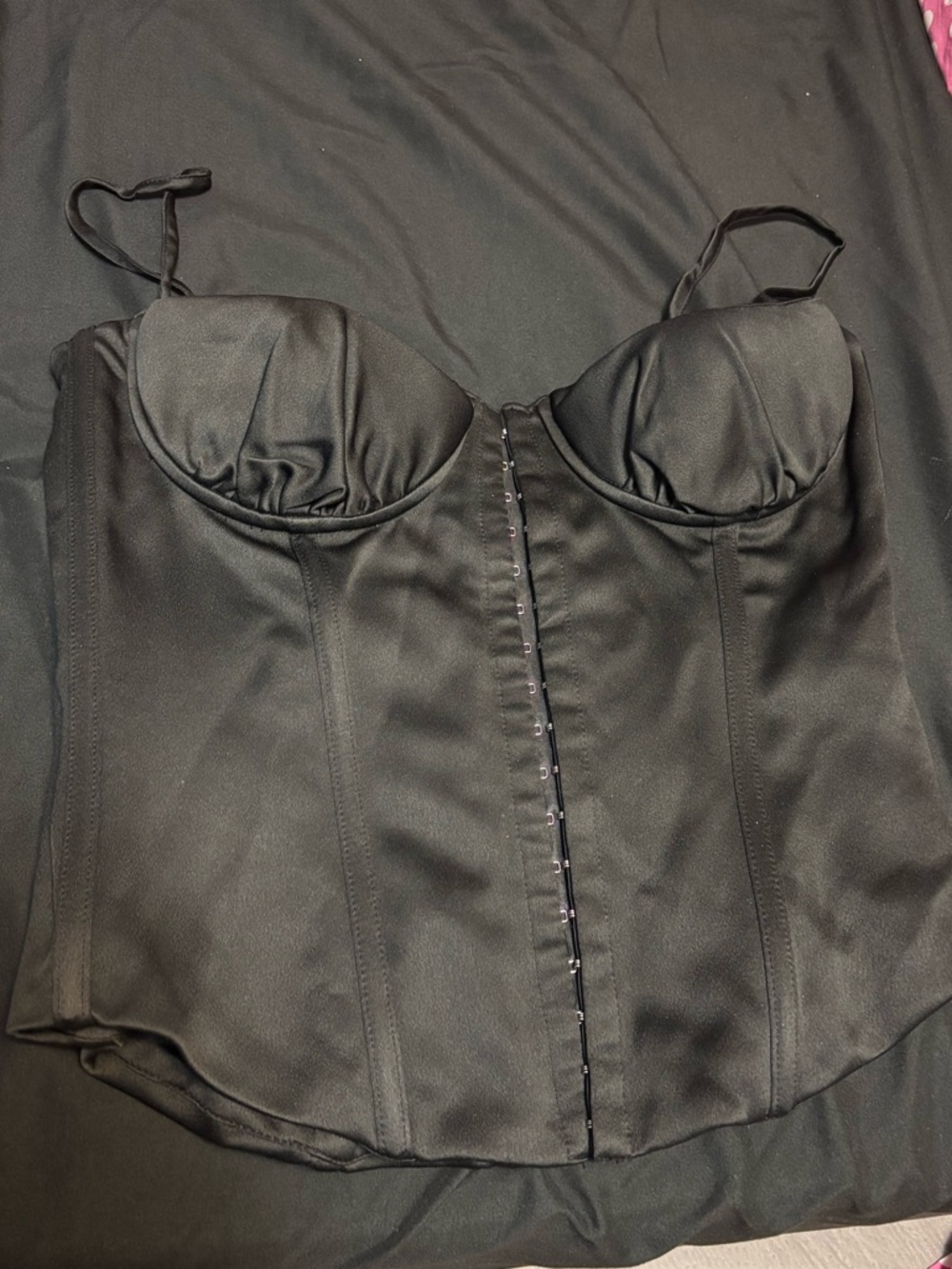LEAU Black Corset Bustier Top